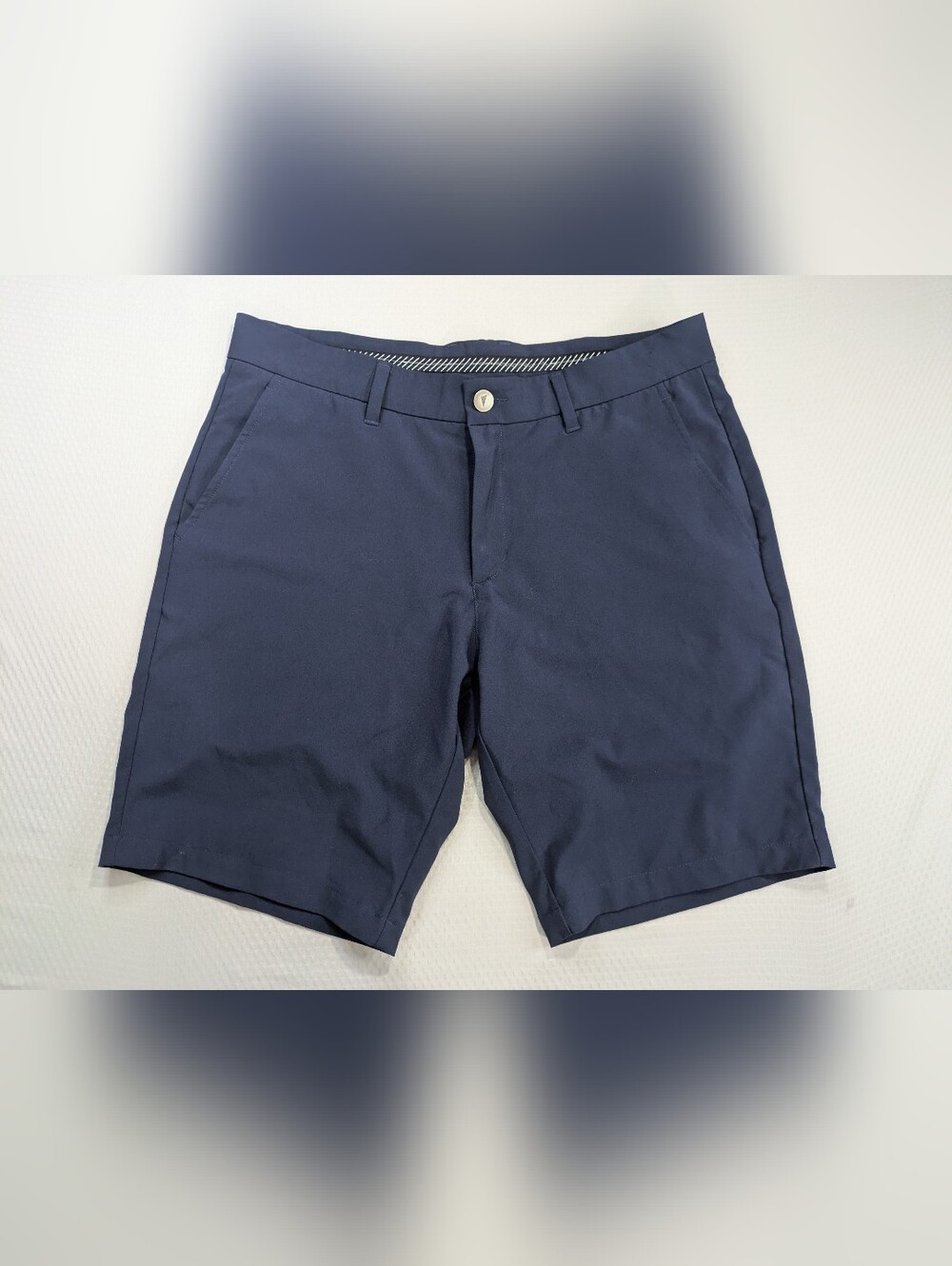 Primo Golf Shorts Mens 34 Navy Blue 9" Lightweight Performance Stretch Chino
